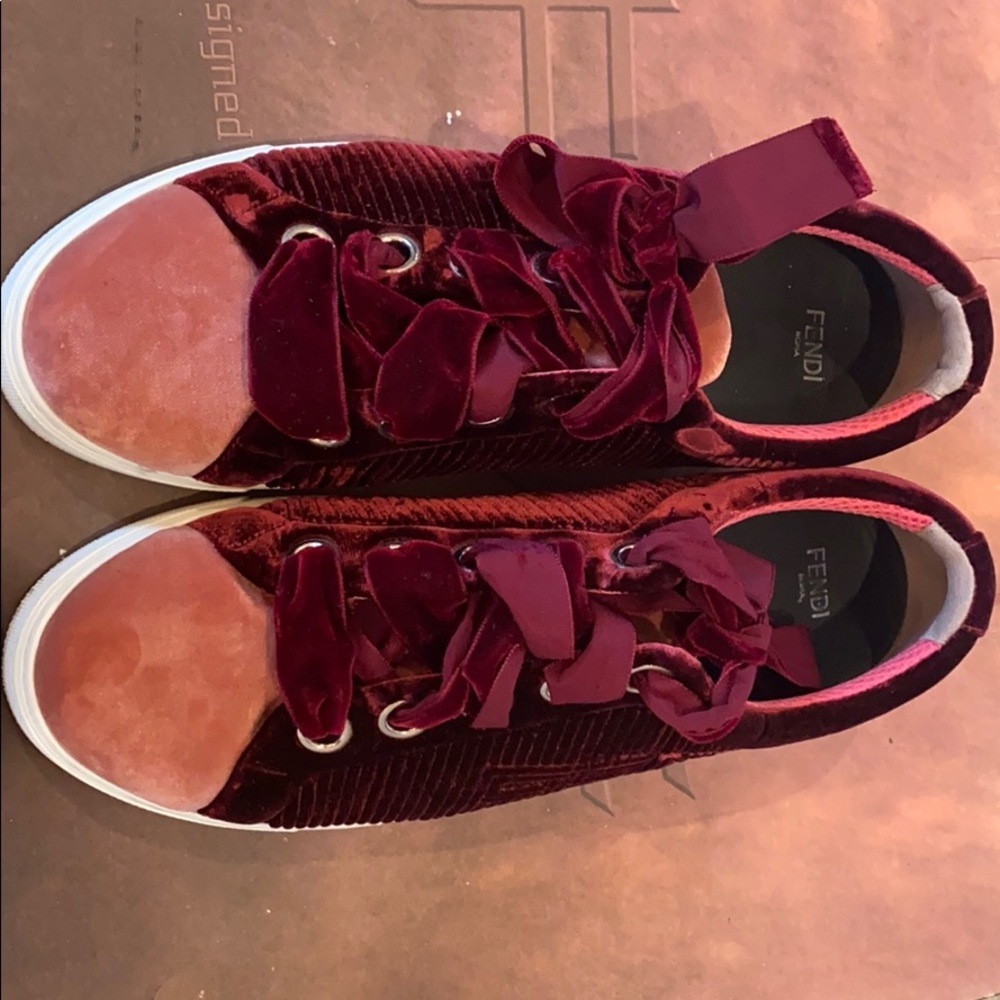 Fendi velvet sneakers
